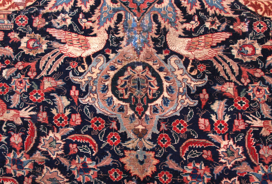 Kashmar Persian Rug, 300 x 400 cm hand knotted vintage wool floral pattern detail