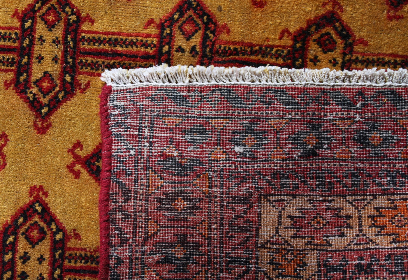 Vintage Turkmen Persian Rug – Crimson Star