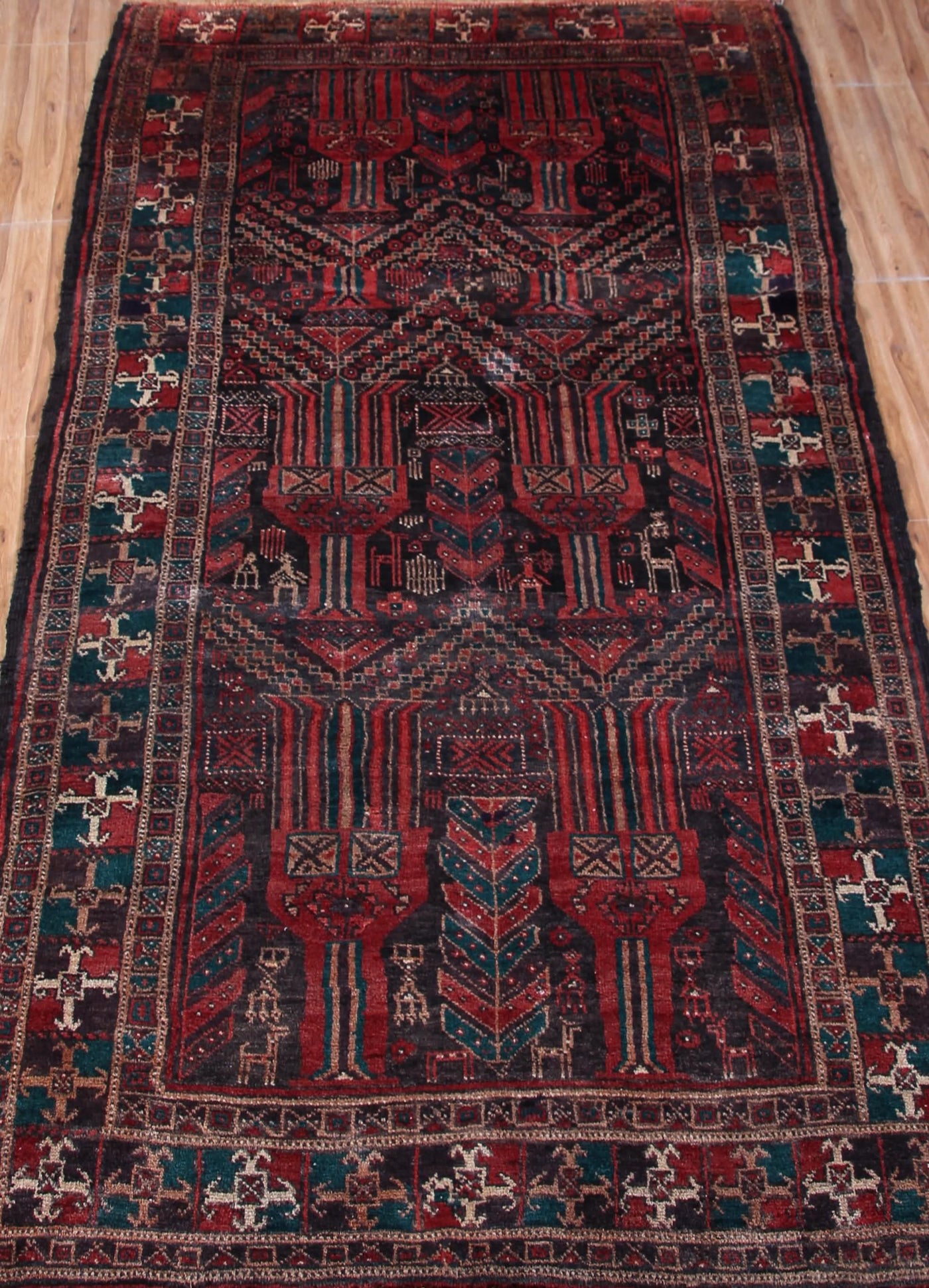 Vintage Baluchi Persian Rug – Pomegranate Canopy