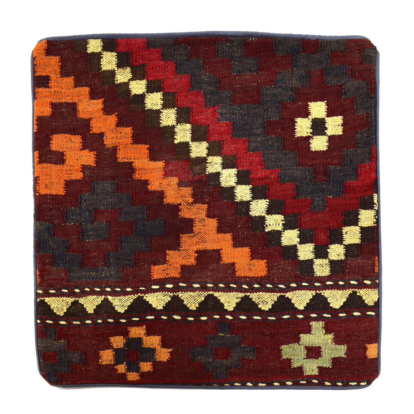 Chobi Kilim Cushion Cover – Wine Triptych