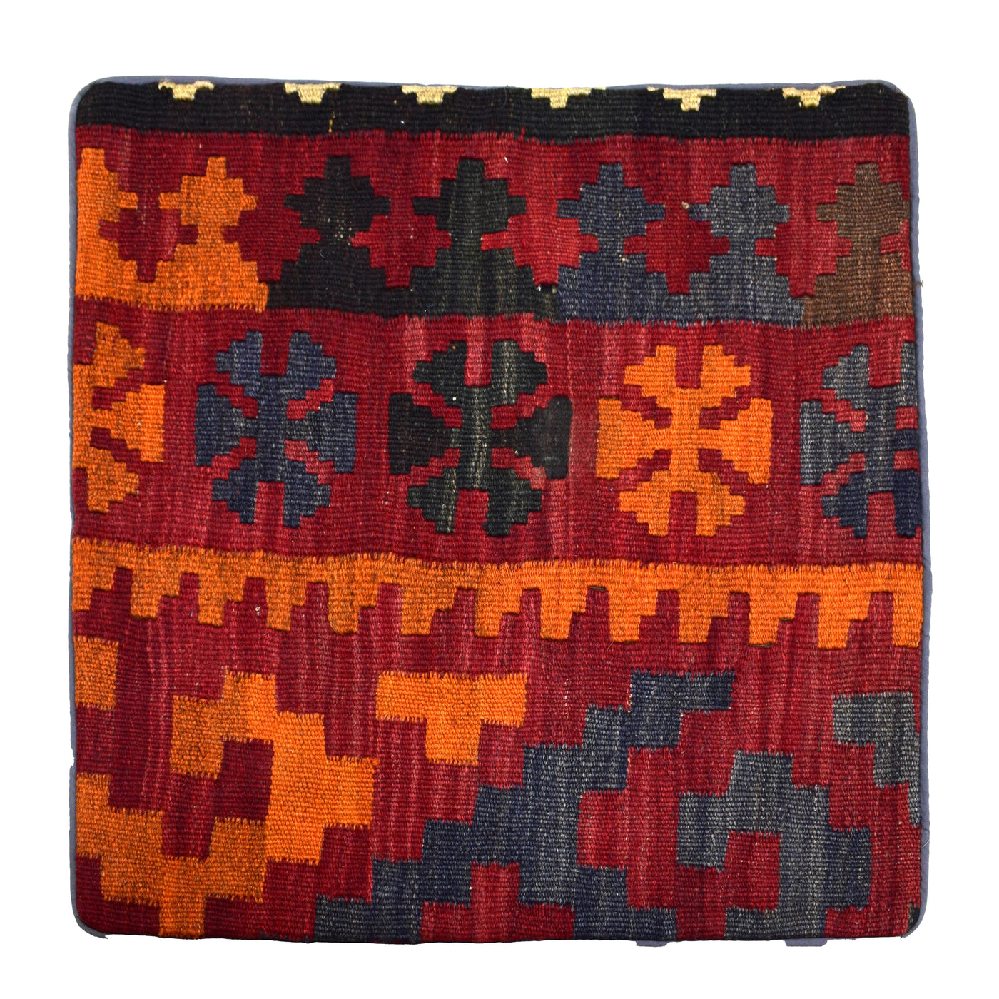 Chobi Kilim Cushion Cover – Rust Chevron