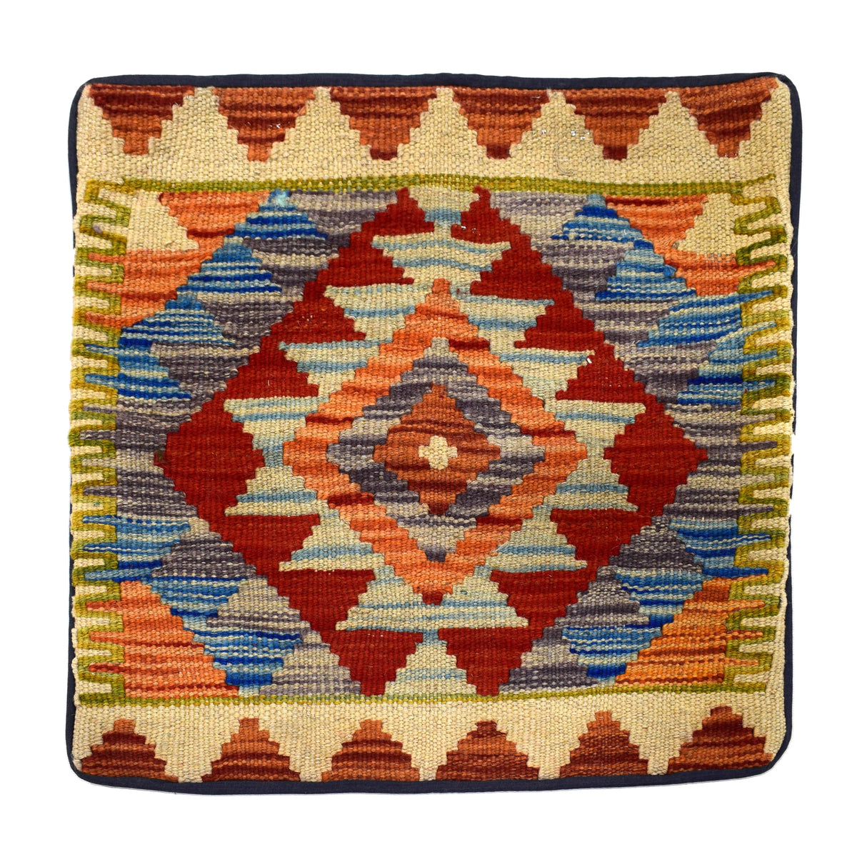 Chobi Kilim Cushion Cover – Terracotta Emblem
