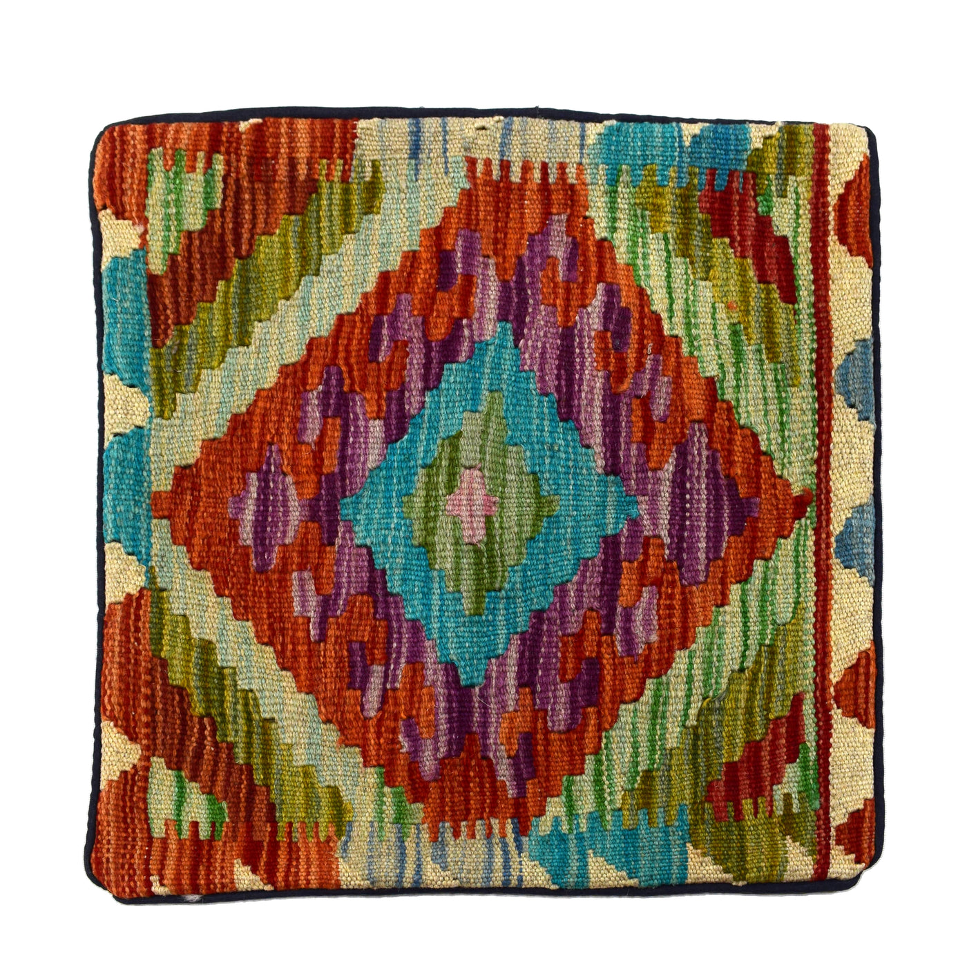 Chobi Kilim Cushion Cover – Rust Prism