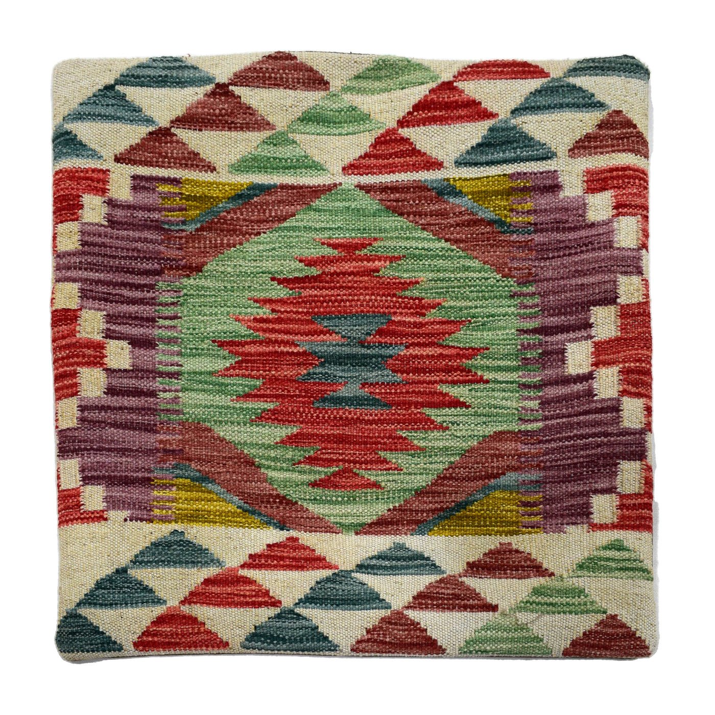 Chobi Kilim Cushion Cover – Vermilion Trellis