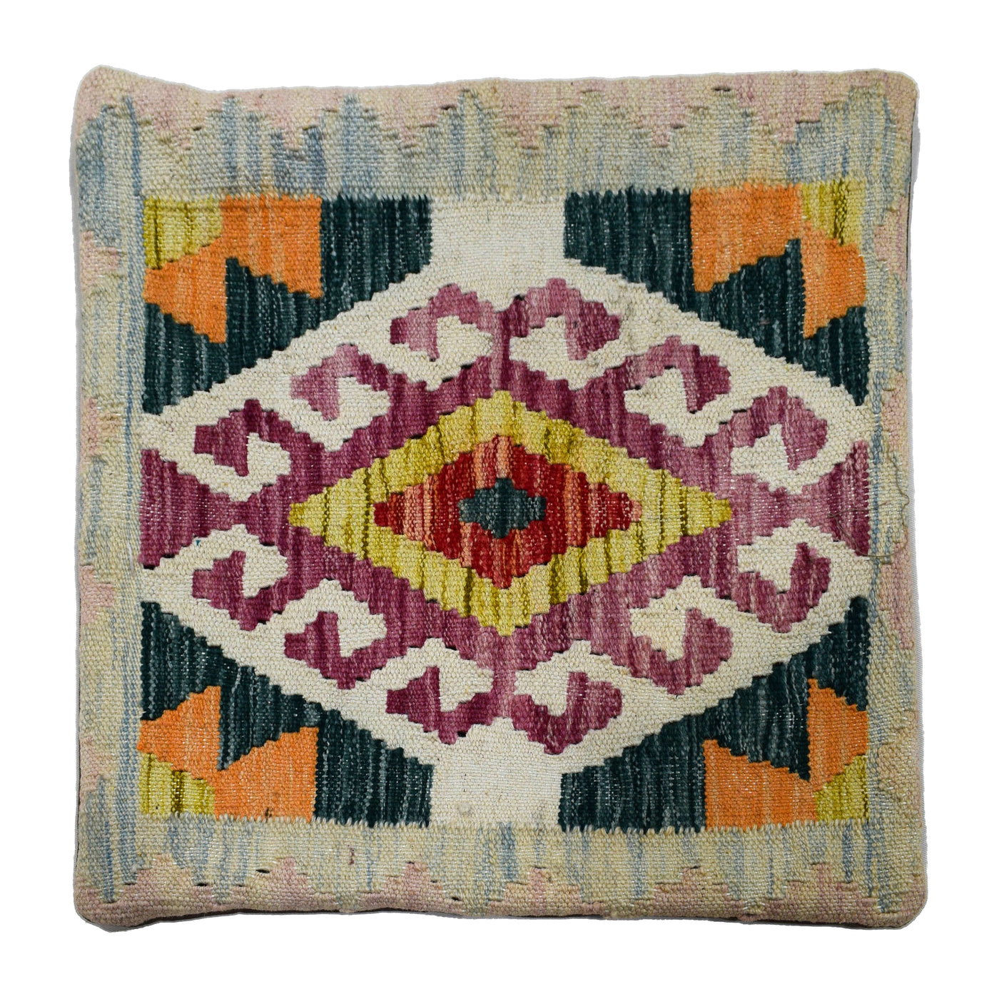Chobi Kilim Cushion Cover – Cerulean Diamond