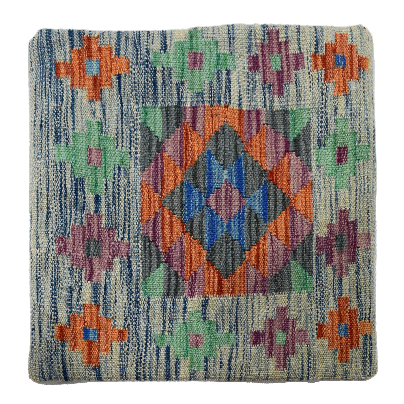 Chobi Kilim Cushion Cover – Cobalt Stripe