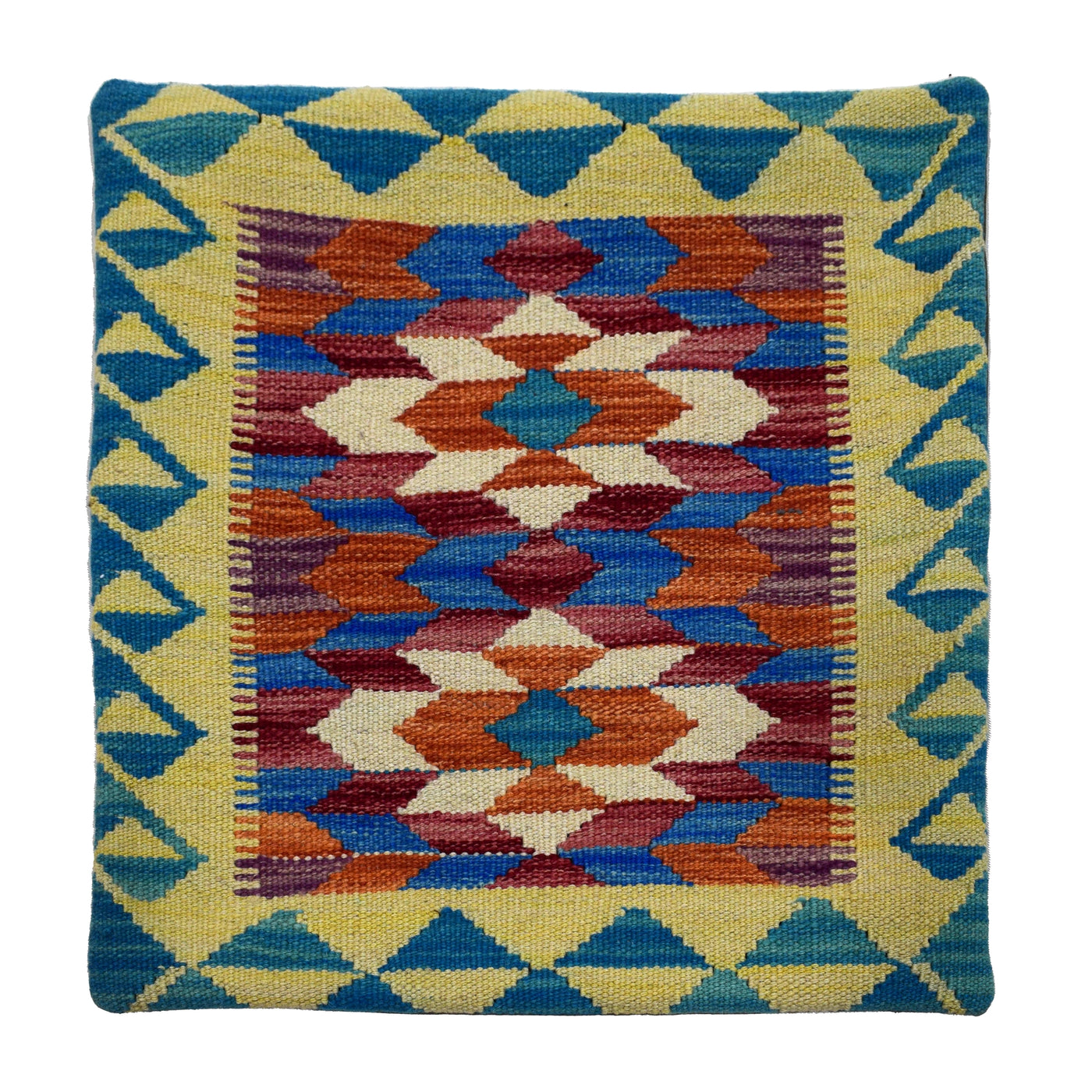 Chobi Kilim Cushion Cover – Aqua Mosaic