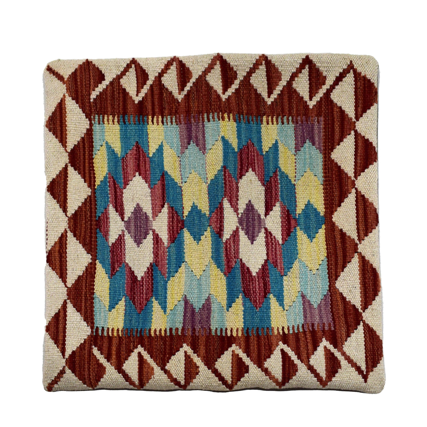 Chobi Kilim Cushion Cover – Pebble Lattice