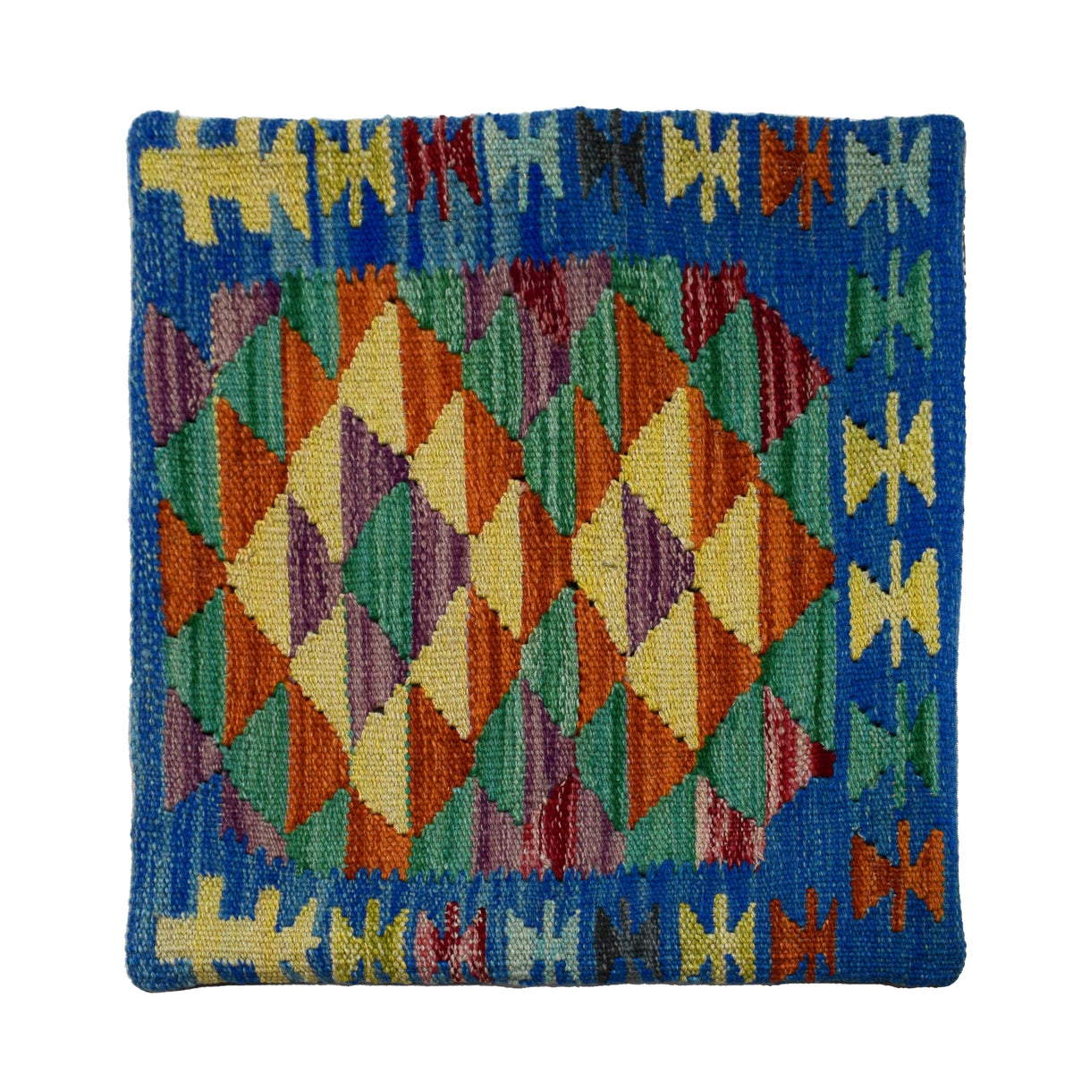 Kilim Cushion Cover – Indigo Prism