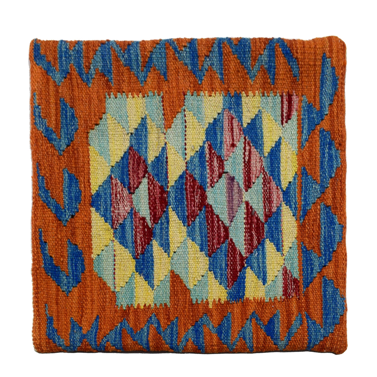 Kilim Cushion Cover – Terracotta Geometry