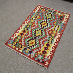 Hand-woven Afghan Kilim, 84 x 118 cm