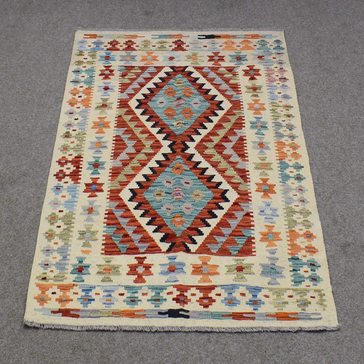 Kilim Afghan Rug – Sky Triptych