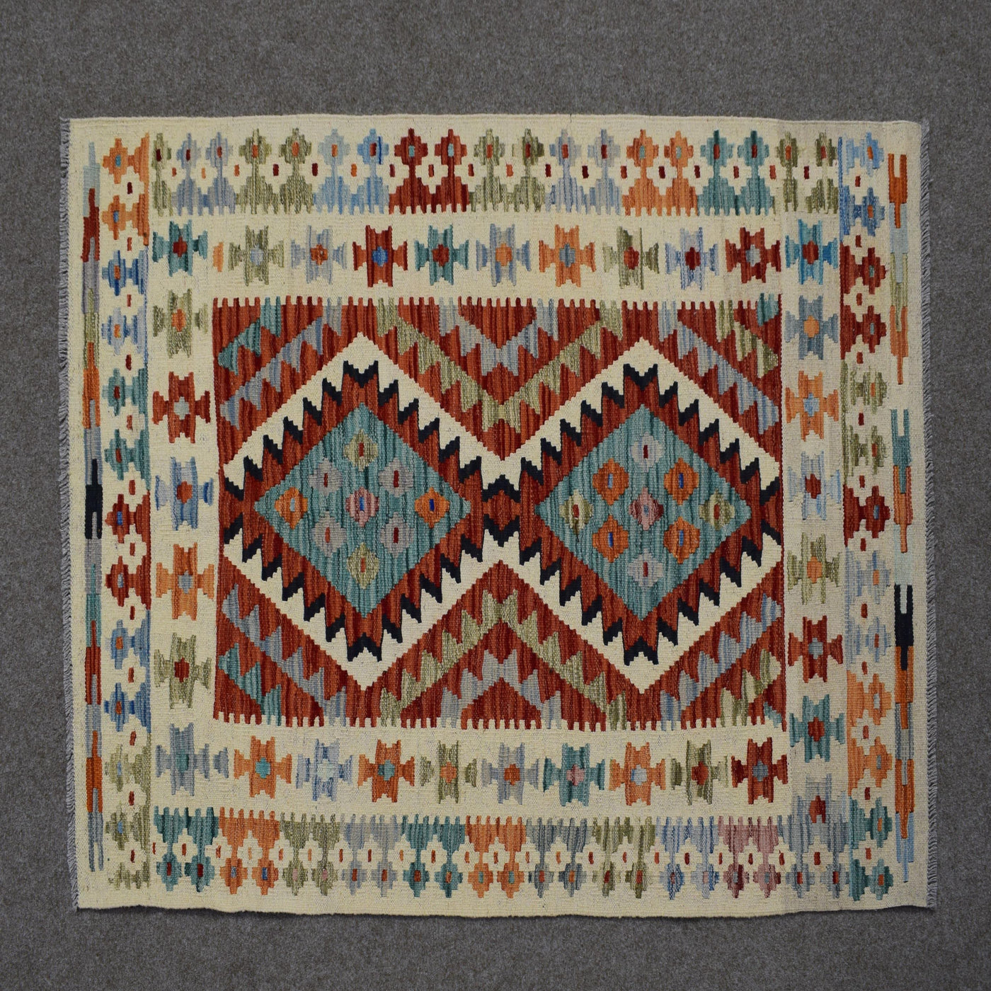 Kilim Afghan Rug – Sky Triptych