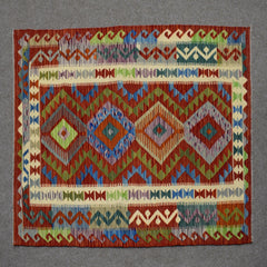 Hand-woven Afghan Kilim, 123 x 199 cm