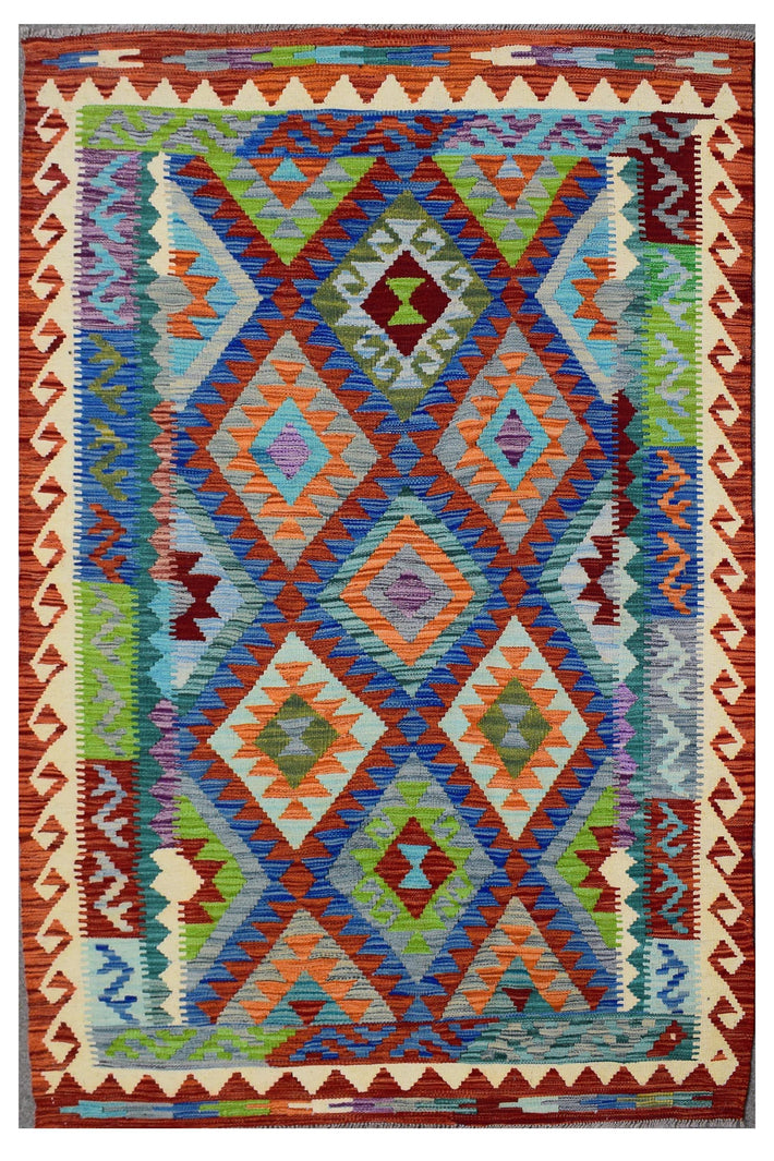 Hand-woven Afghan Kilim, 128 x 182 cm