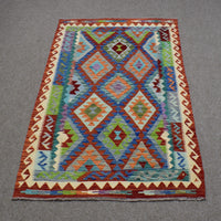 Hand-woven Afghan Kilim, 128 x 182 cm
