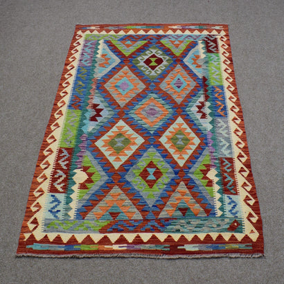 Hand-woven Afghan Kilim, 128 x 182 cm