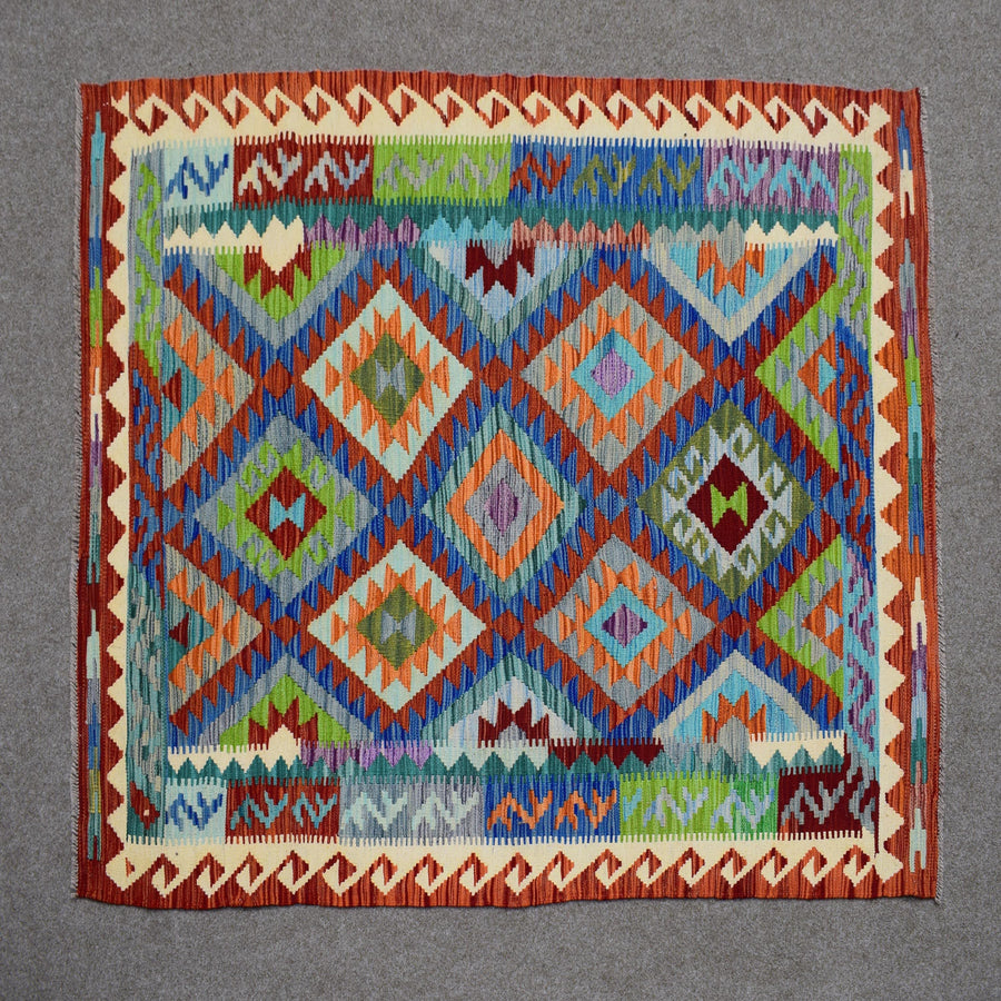 Hand-woven Afghan Kilim, 128 x 182 cm