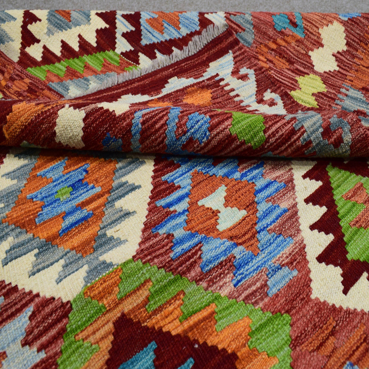 Kilim Afghan Rug – Apricot Trellis