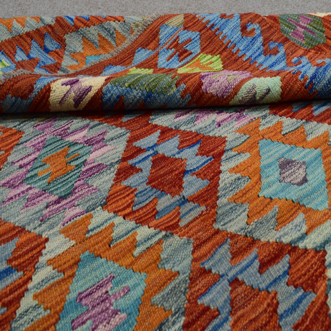 Kilim Afghan Rug – Indigo Mandala