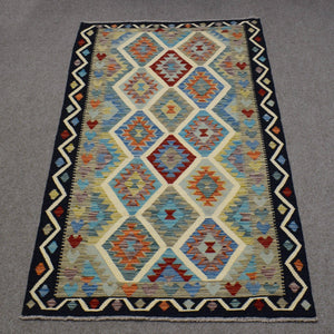 Hand-woven Afghan Kilim, 128 x 204 cm