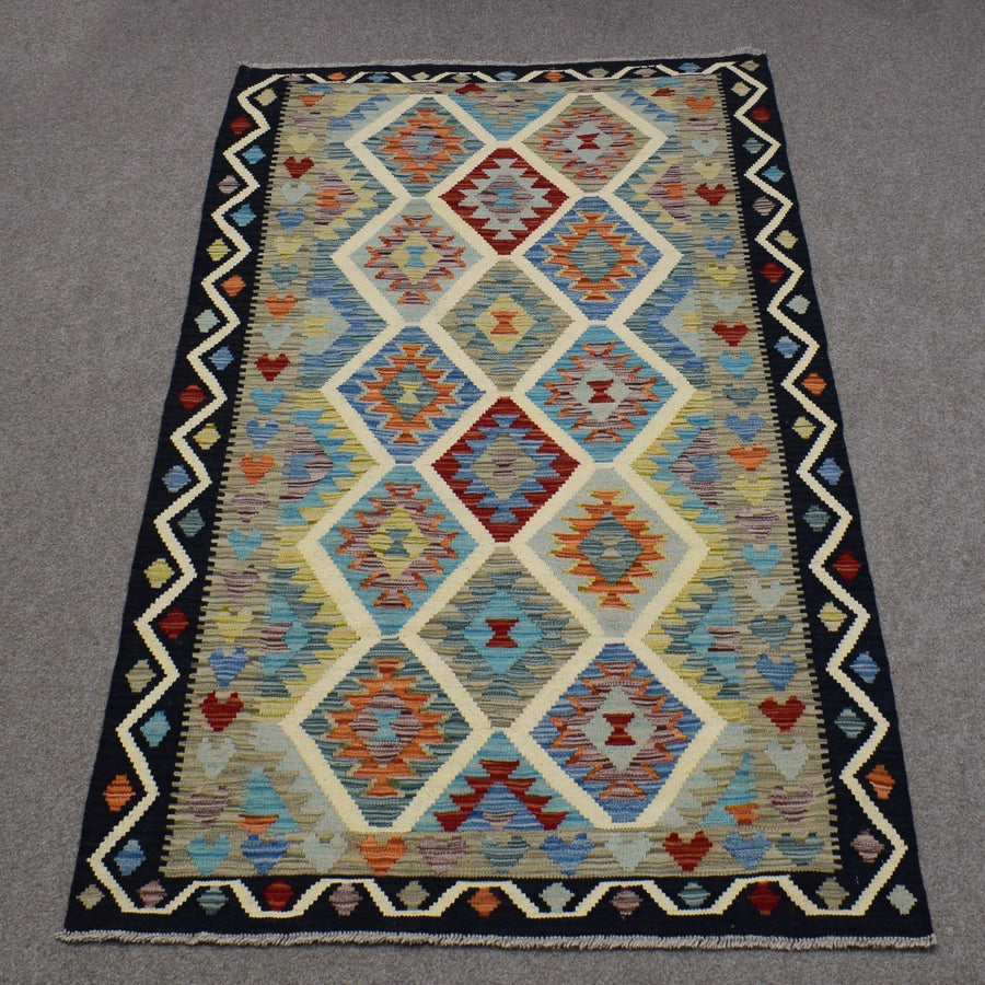 Hand-woven Afghan Kilim, 128 x 204 cm