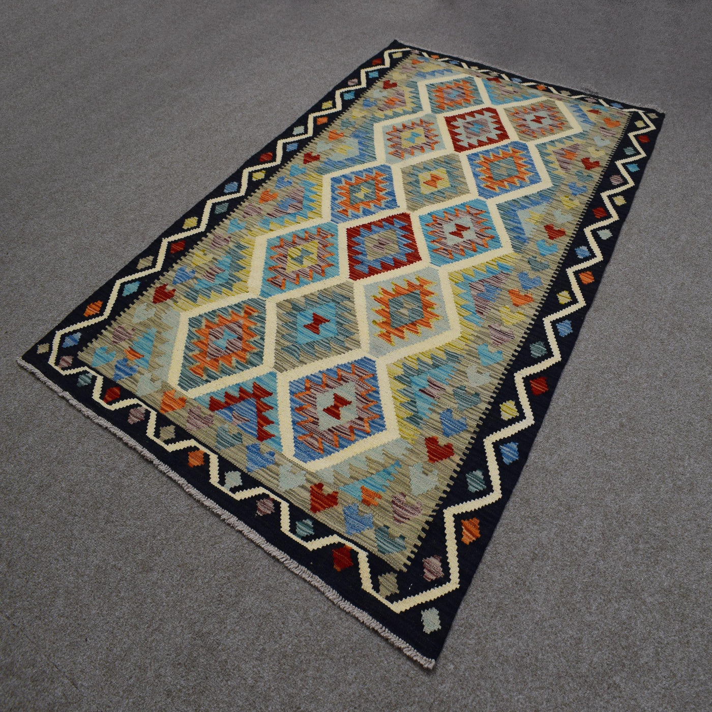 Hand-woven Afghan Kilim, 128 x 204 cm