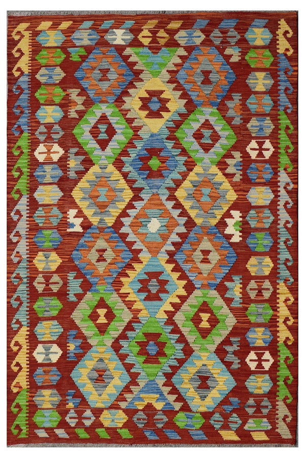 Hand-woven Afghan Kilim, 126 x 181 cm