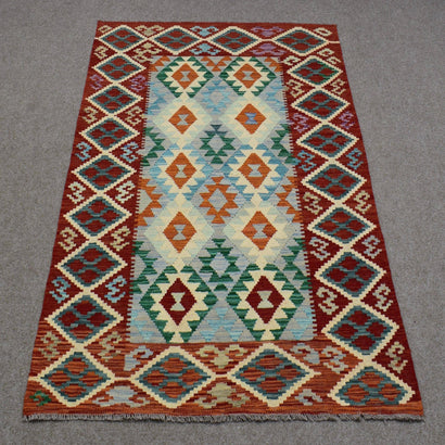 Hand-woven Afghan Kilim, 121 x 187 cm