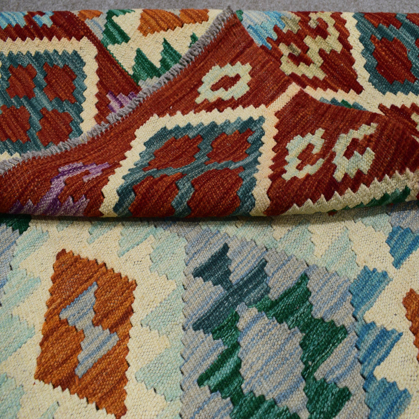 Kilim Afghan Rug – Coral Prism