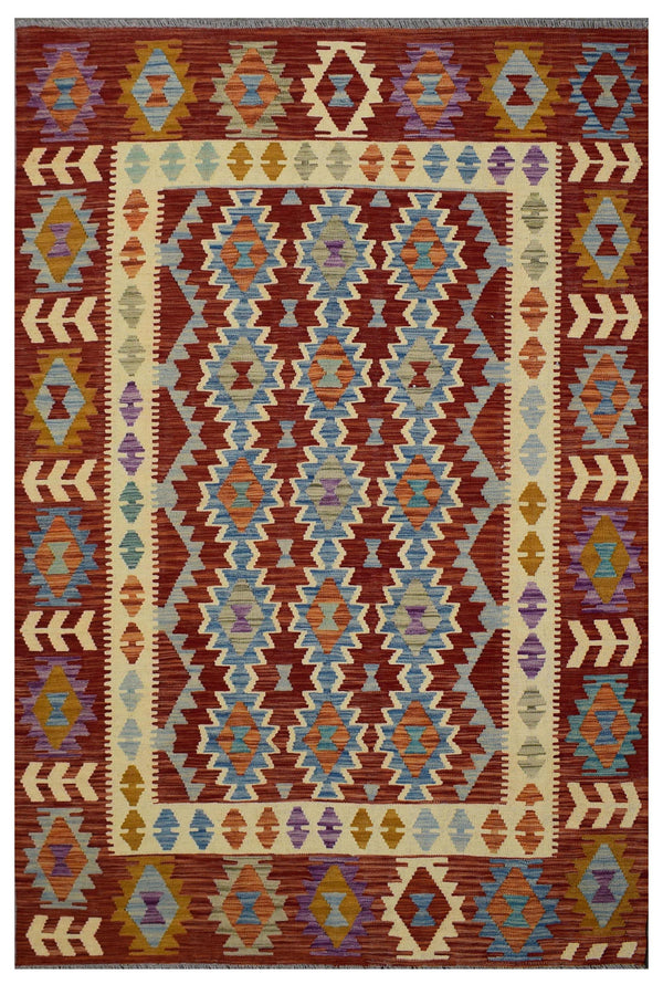 Hand-woven Afghan Kilim, 170 x 241 cm