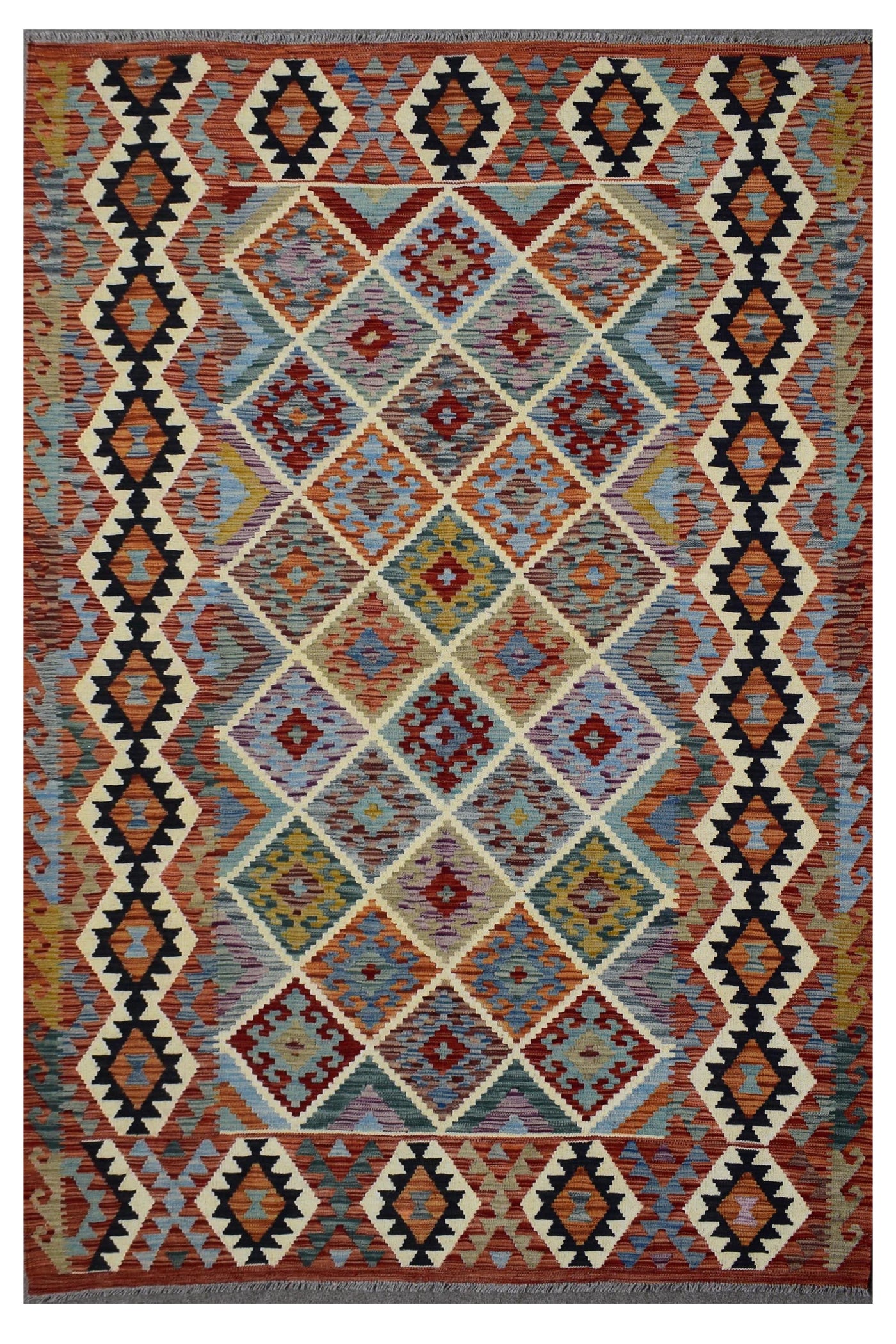 Hand-woven Afghan Kilim, 177 x 239 cm