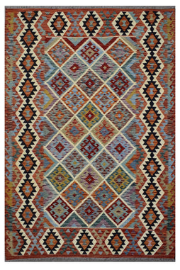 Hand-woven Afghan Kilim, 177 x 239 cm