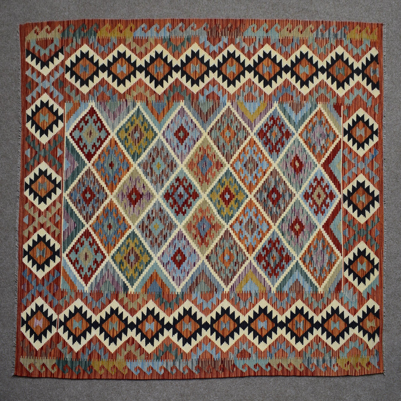 Hand-woven Afghan Kilim, 177 x 239 cm