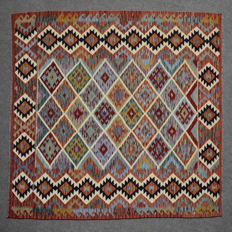 Hand-woven Afghan Kilim, 177 x 239 cm
