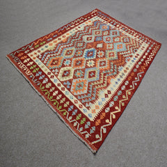 Hand-woven Afghan Kilim, 175 x 243 cm