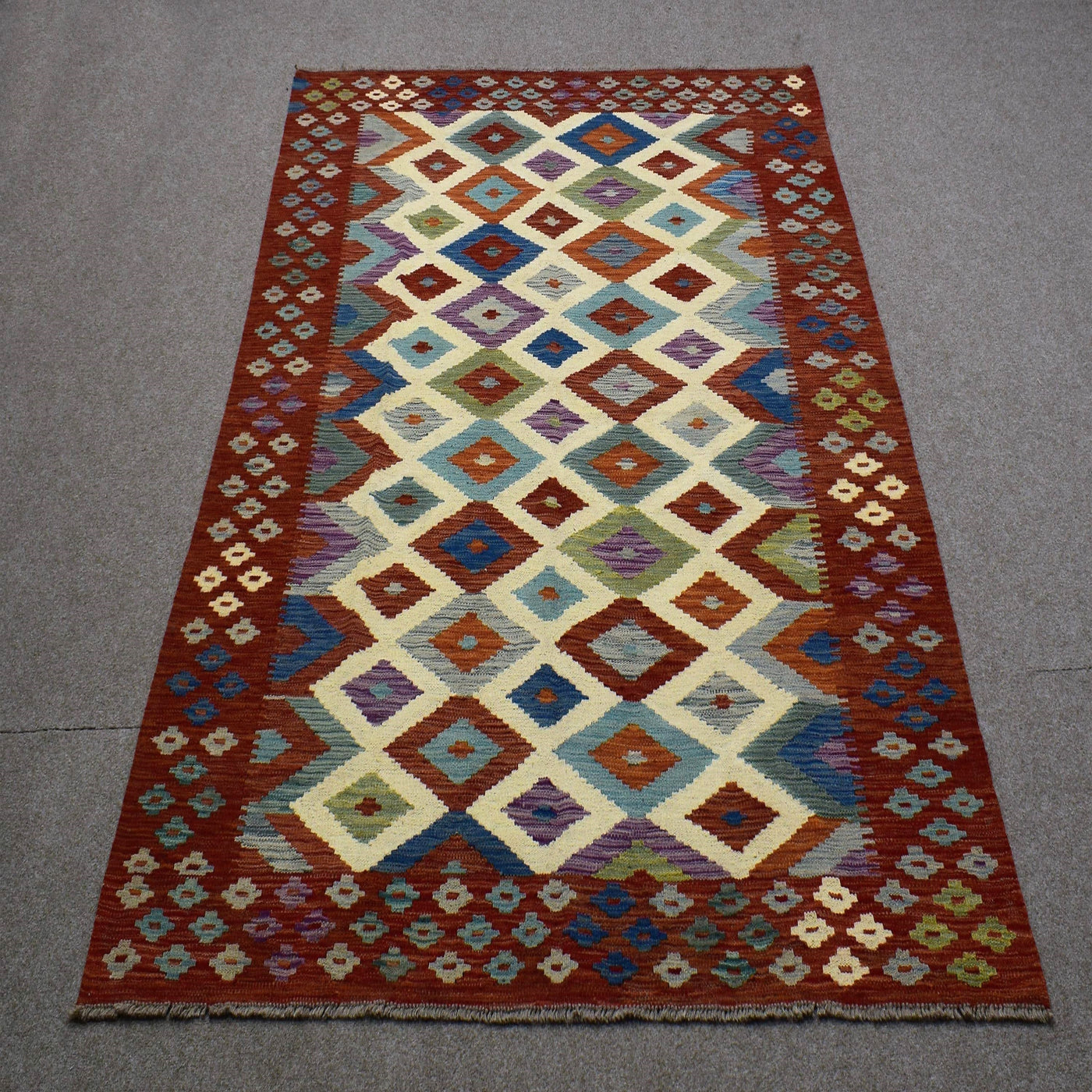 Hand-woven Afghan Kilim, 164 x 234 cm