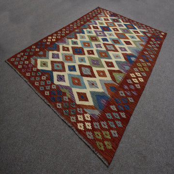 Hand-woven Afghan Kilim, 164 x 234 cm
