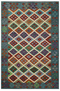 Hand-woven Afghan Kilim, 168 x 234 cm