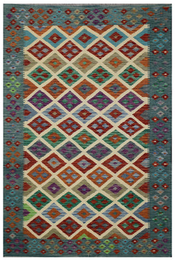 Hand-woven Afghan Kilim, 168 x 234 cm