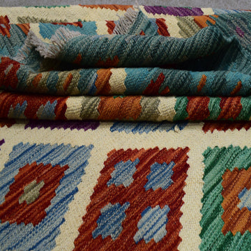 Hand-woven Afghan Kilim, 168 x 234 cm