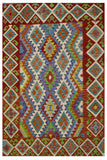 Hand-woven Afghan Kilim, 183 x 246 cm