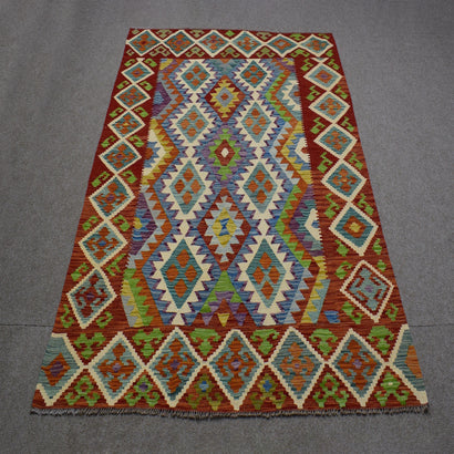 Hand-woven Afghan Kilim, 183 x 246 cm