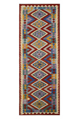 Hand-woven Afghan Kilim Runner, 76 x 298 cm