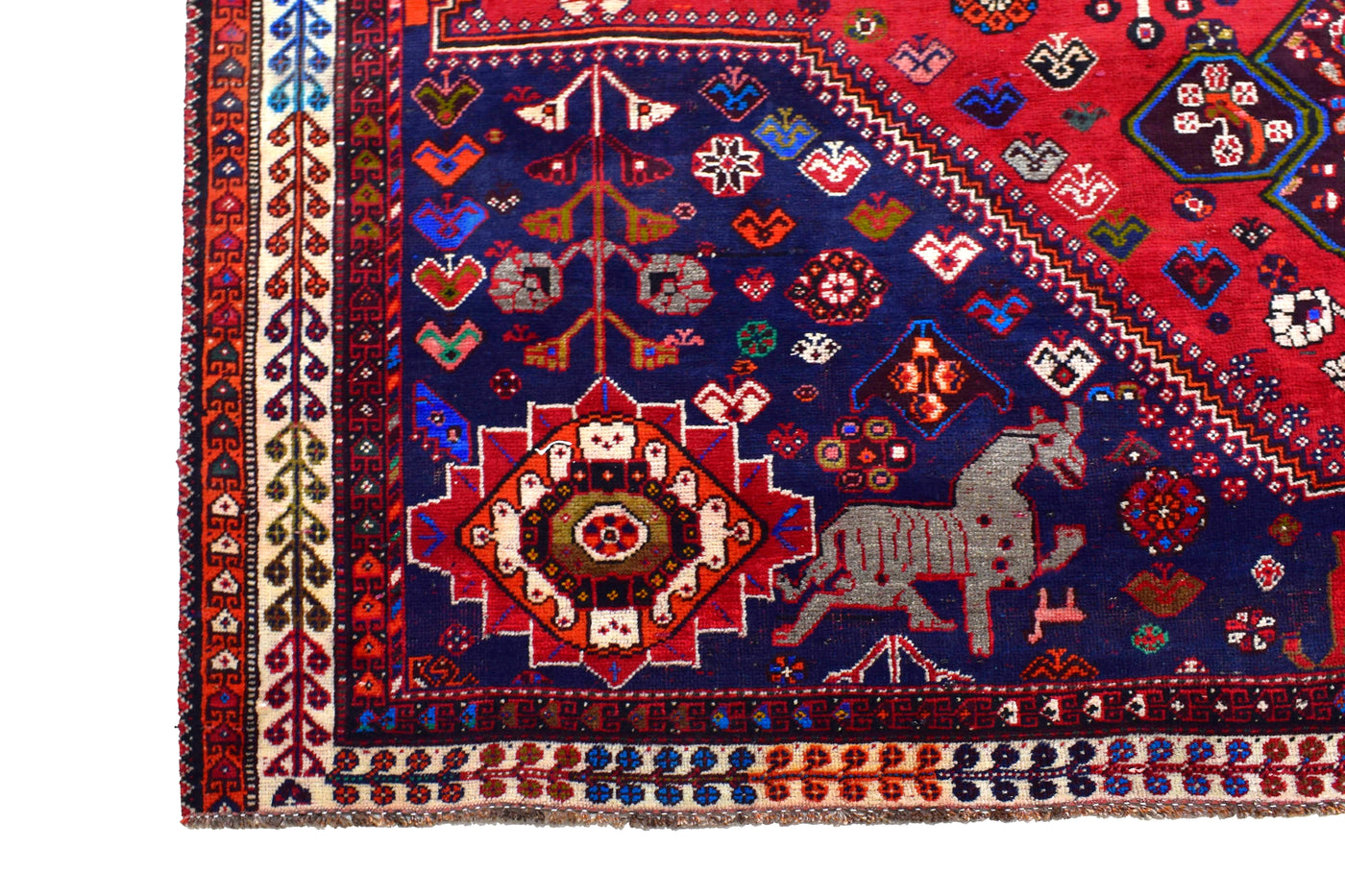 Vintage Shiraz Persian Rug – Azure Caravan