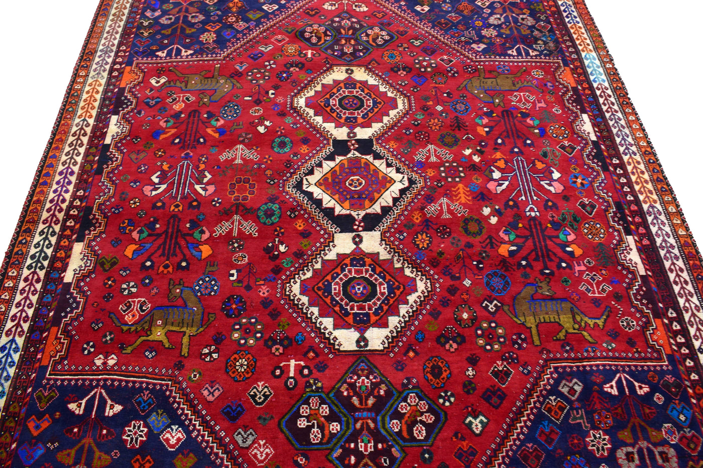 Vintage Shiraz Persian Rug – Azure Caravan