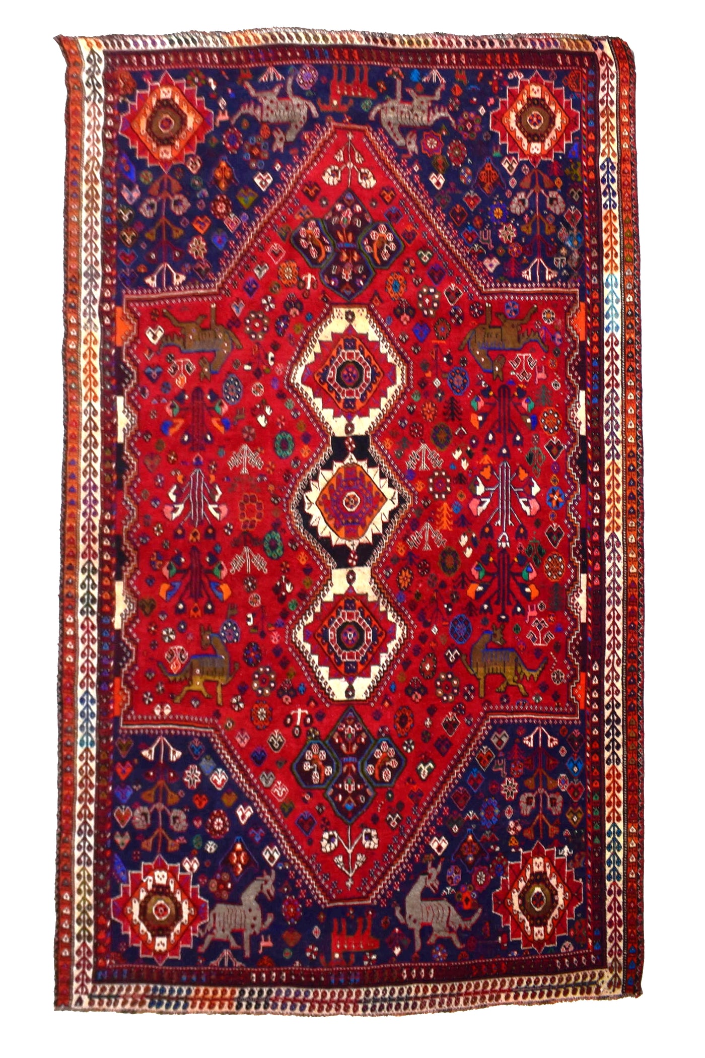 Vintage Shiraz Persian Rug – Azure Caravan