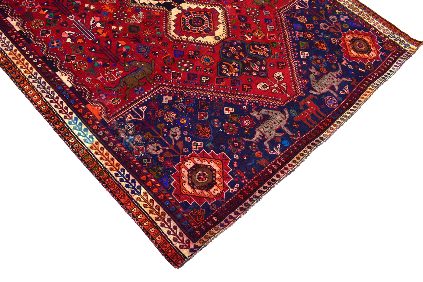 Vintage Shiraz Persian Rug – Azure Caravan