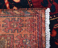 Backside of hand knotted Persian Shiraz rug showing authentic weaving craftsmanship
