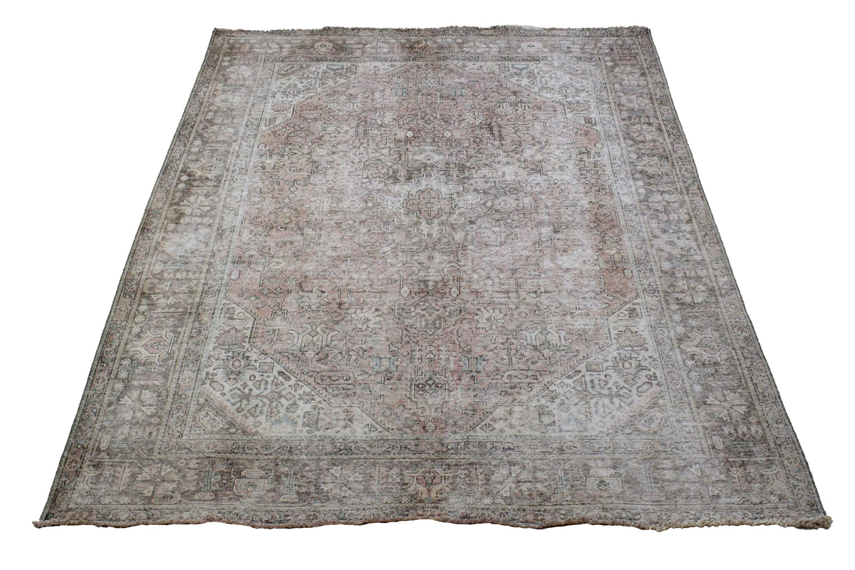 Vintage Distressed Persian Rug – Stone Relic